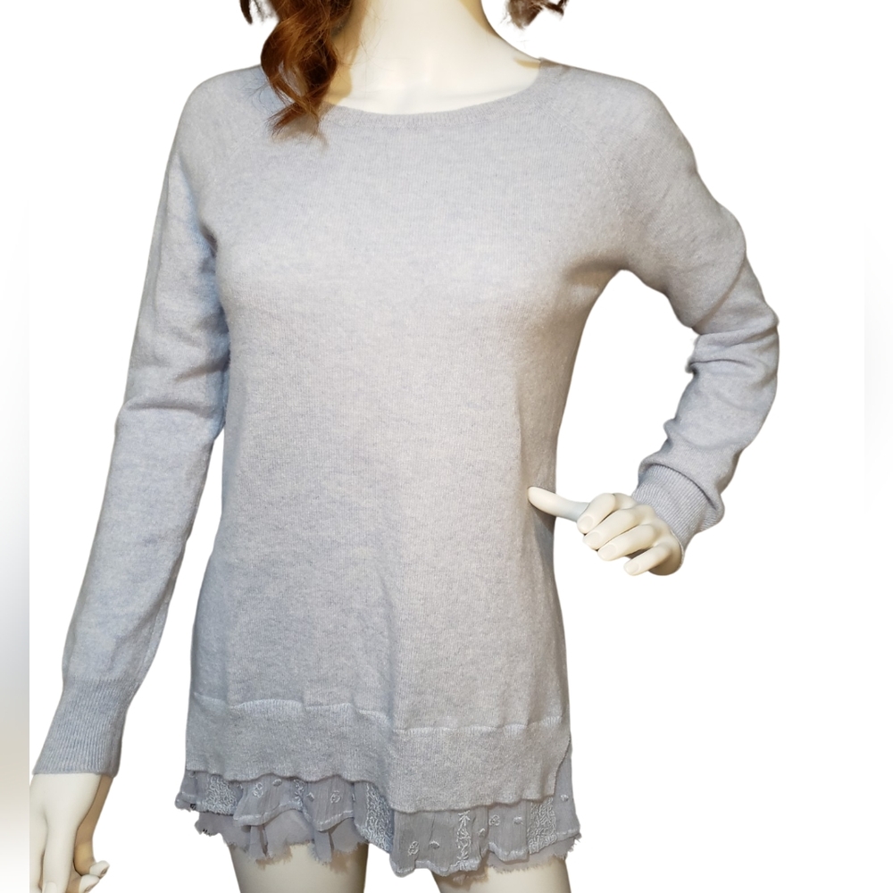 Garnet Hill cashmere sweater women's small sky blue
